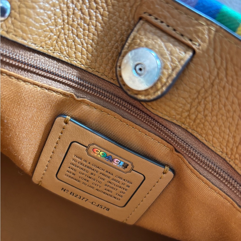 Coach Dempsey Carryall in Signature Jacquard with Rainbow Strip & Patch Pride - Picture 9 of 14